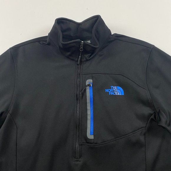 The North Face Canyonlands 1/4 1/2 Zip Pullover Men's Medium Black Softshell - Picture 1 of 9